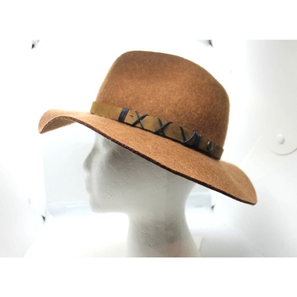 pistil Brown Wide-Brim Felt Fedora with Leather Band